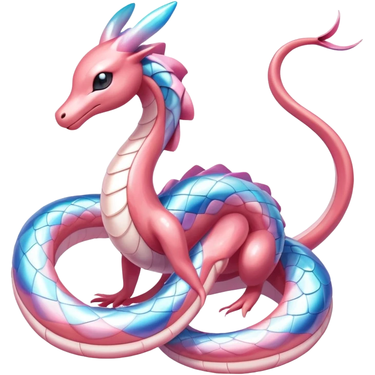 Milotic-Sylveon-Dragonair-Fakémon-hybrid-creature (full body)  emoji