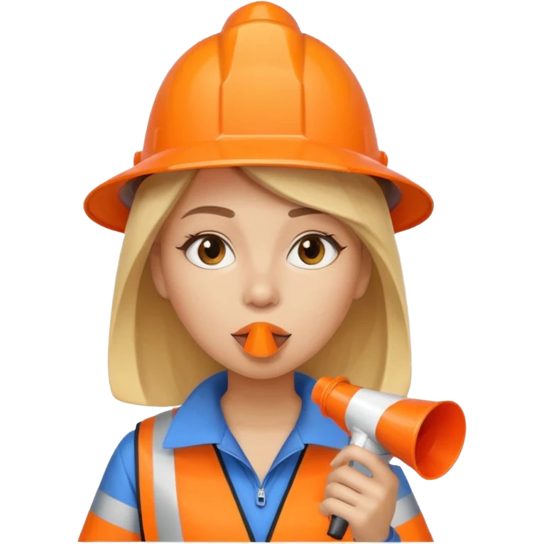 ağzında düdük kafasında huni olan kadın emoji