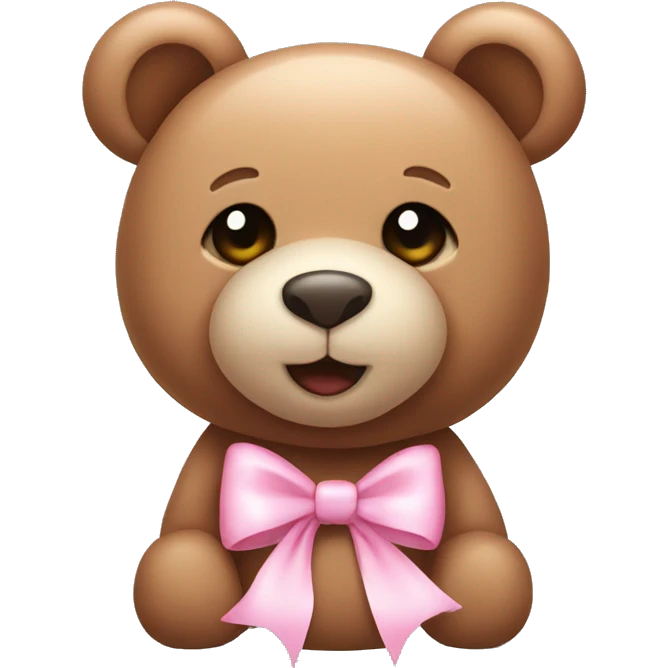 Teddy bear with light pink bows on its ears  emoji