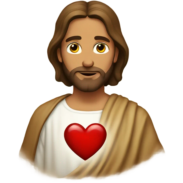 Jesus with a heart emoji