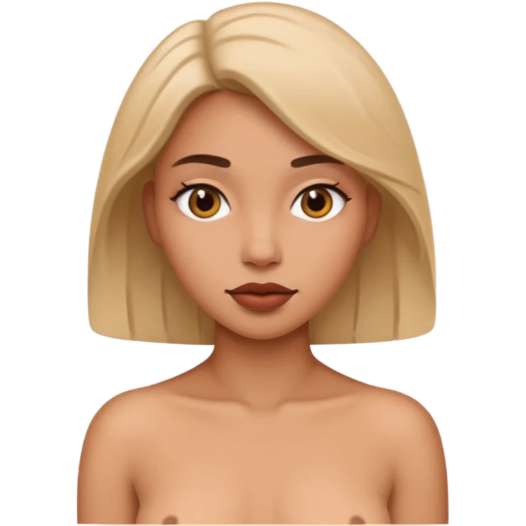 shirtless woman no clothes emoji