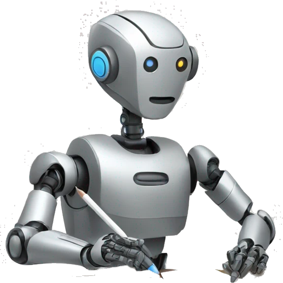 robot filling a form with pencil emoji
