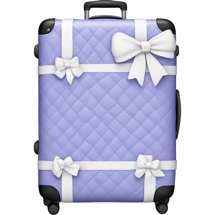 Periwinkle quilted luggage with white bow  emoji