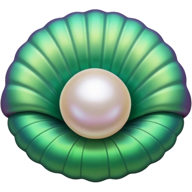 pearl in green shells emoji