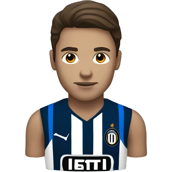 inter milan player with brown hair and white skin emoji