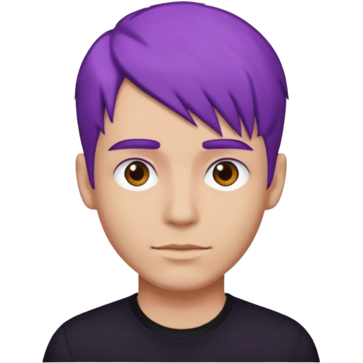 man with purple hair and black shirt emoji