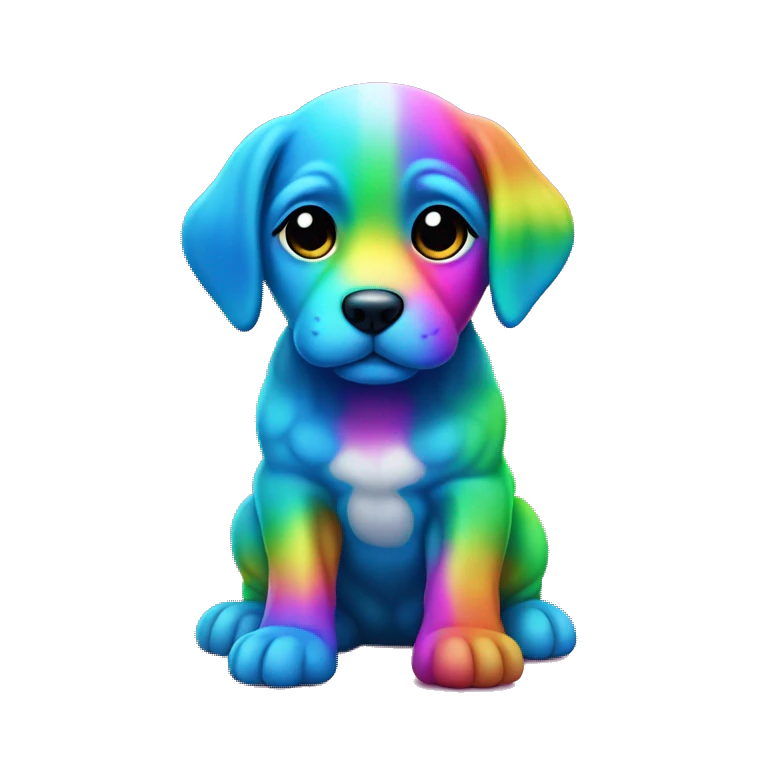 neon rainbow puppy emoji