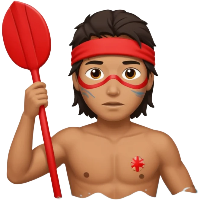 Lifeguard Native American Teenager with messy hair rescuing someone emoji