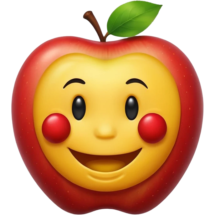 smiley face is eating apple  emoji