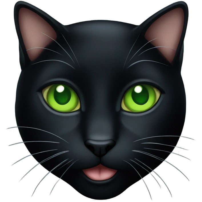 Black cat with green eyes  emoji