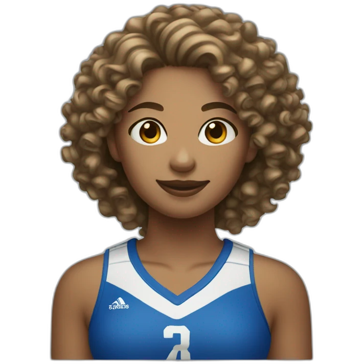 Volleyball girl curly hair player emoji