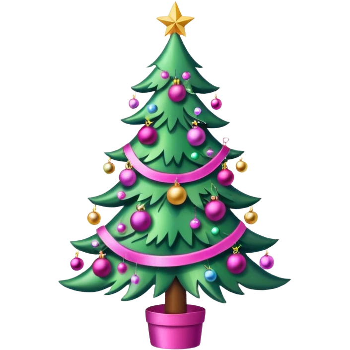 Christmas tree pink emoji
