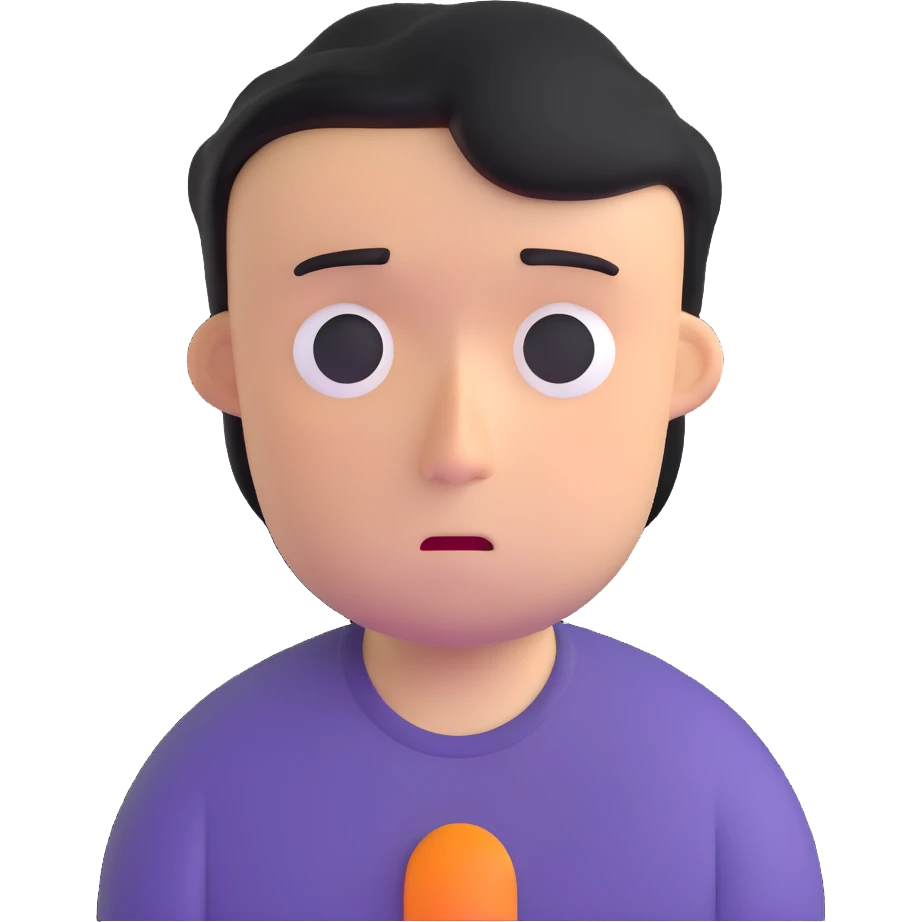 man with a sad expression emoji