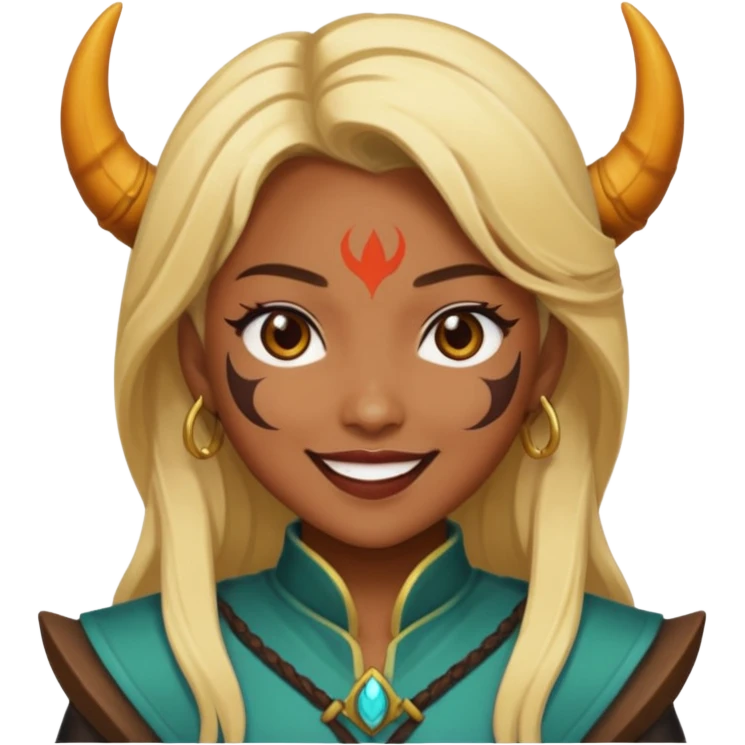 Rumi from K-pop demon hunters brown blonde hair emoji