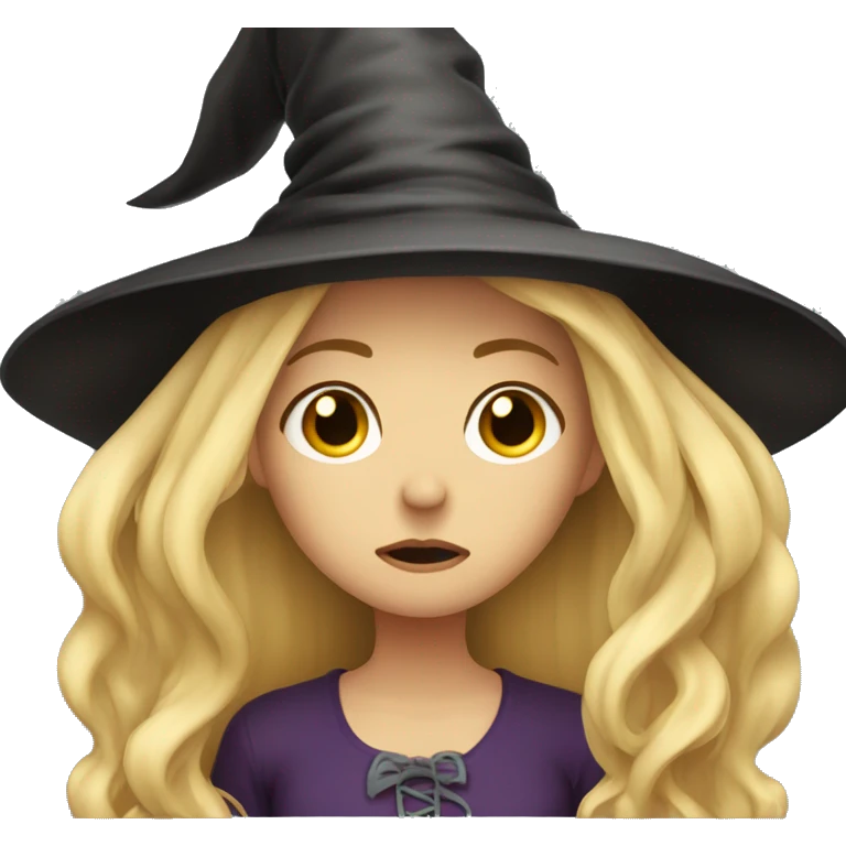 witch hat blonde long hair very sad expression emoji