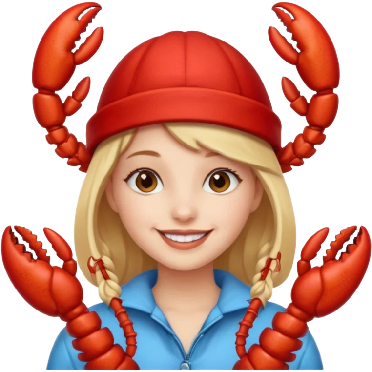 Generate an emoji for “lobster girl” make it cute emoji