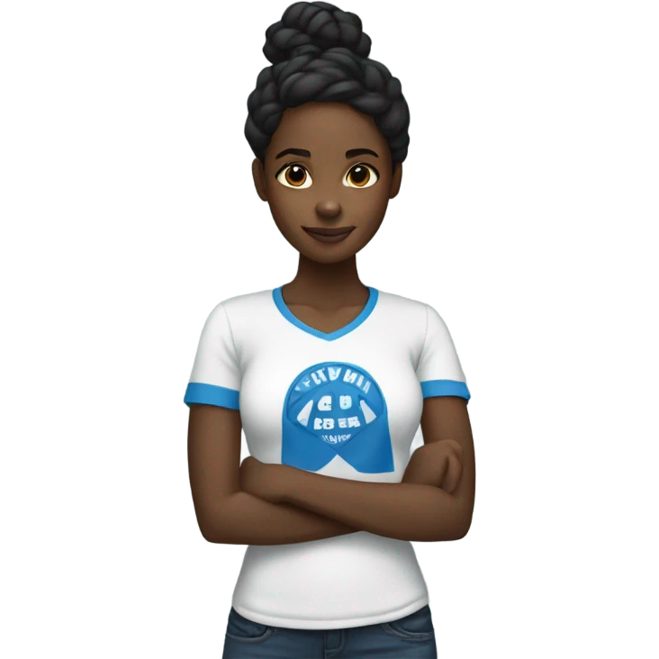 Black girl with Spelman shirt emoji