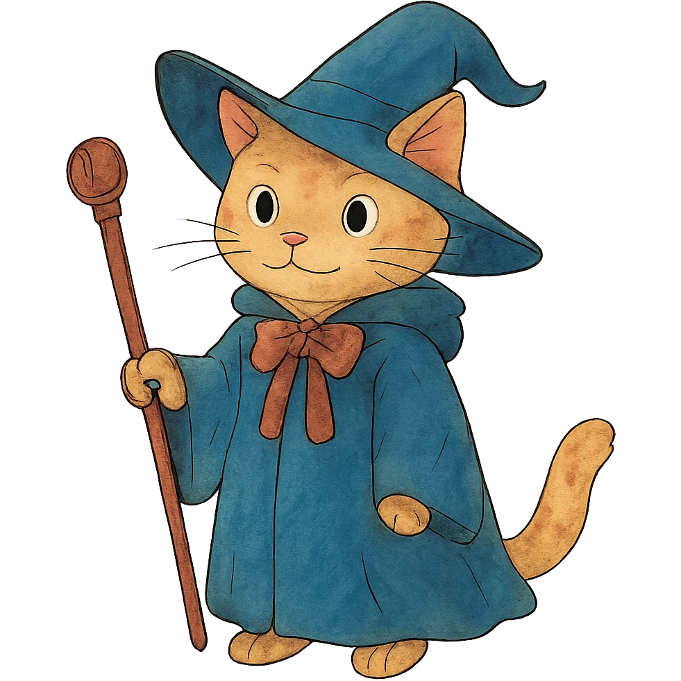 ghibli style wizard cat emoji