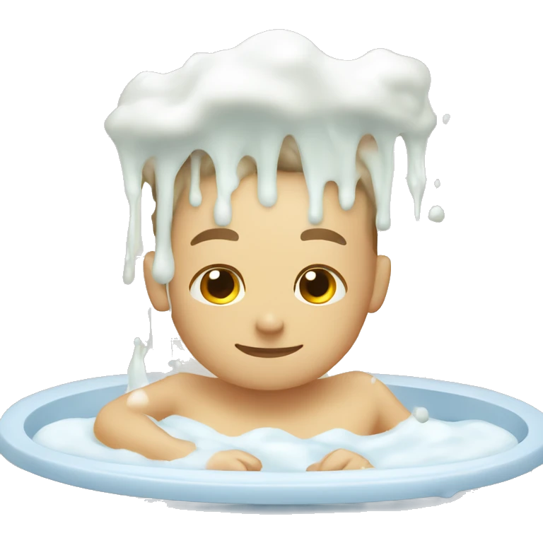 a man bathes in milk emoji