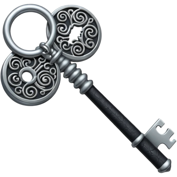 iOS emoji, minimal dark key, flat, fantasy item emoji