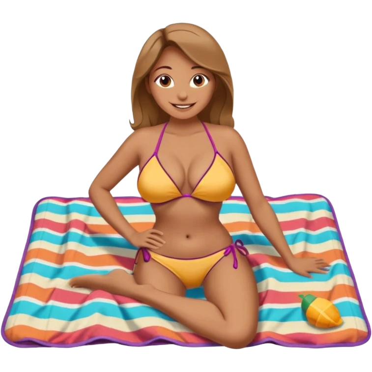 +Naked bottomless chinese woman full body large breasts laying on a blanket at the beach emoji