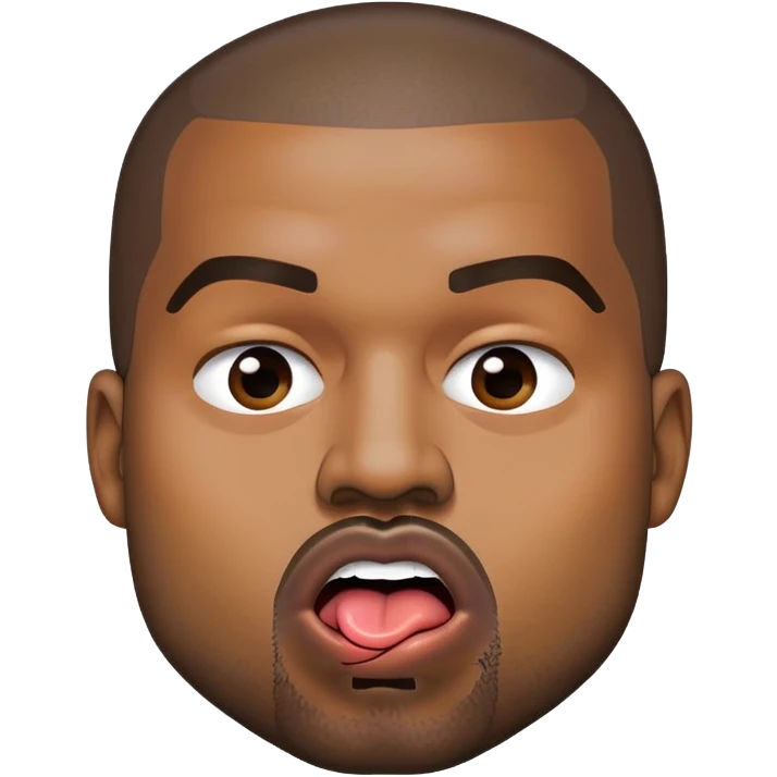 Kanye west pulling his tongue  emoji