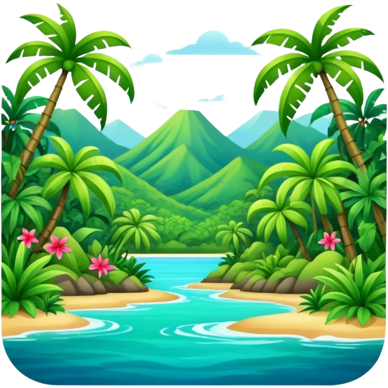 Full Tropical exotic scenery  emoji