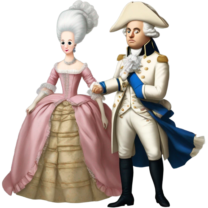 Marie Antoinette and Louis XVI runing away emoji