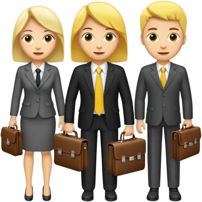 4 people, two man and two women,yellow skin office style emoji