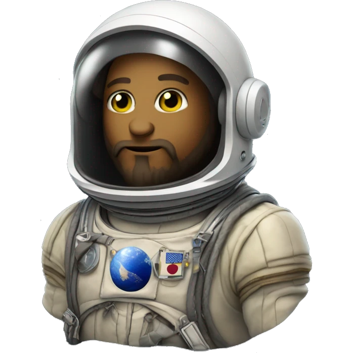 leonardo da vinci with astronaut helmet emoji