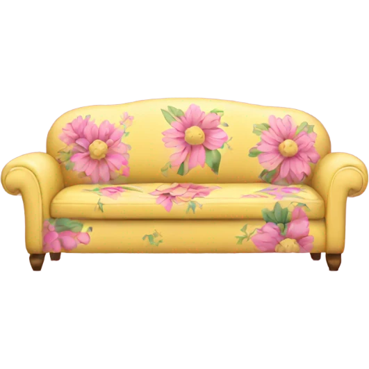 yellow and pink floral couch emoji