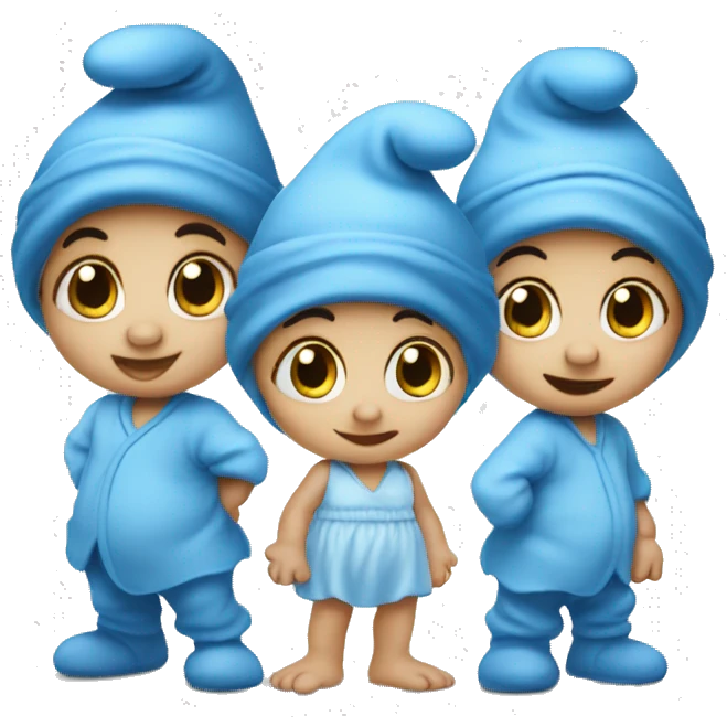 three baby smurfs emoji