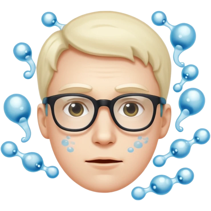 Esperma com rosto nerd emoji