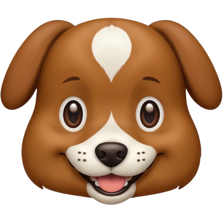 simplified smiling 2d dog with no nose emoji