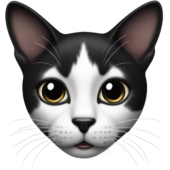 Black and white cat with a black nose emoji