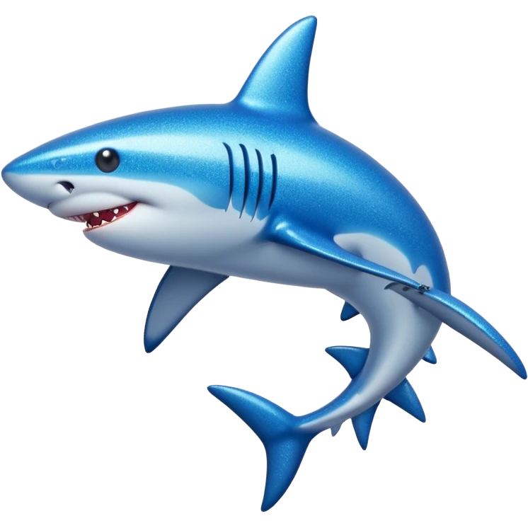 glitter azul-marinho tubarão emoji