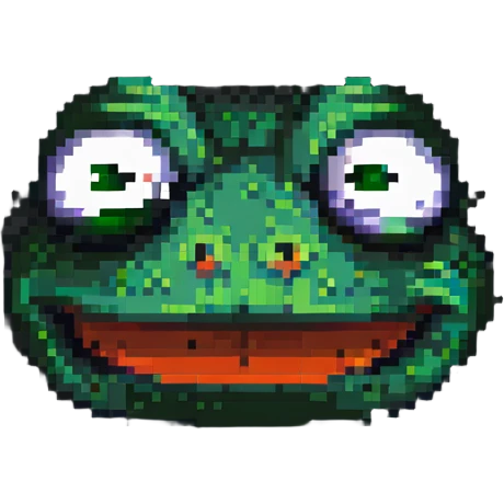 pepe the frog with a crazy expression emoji