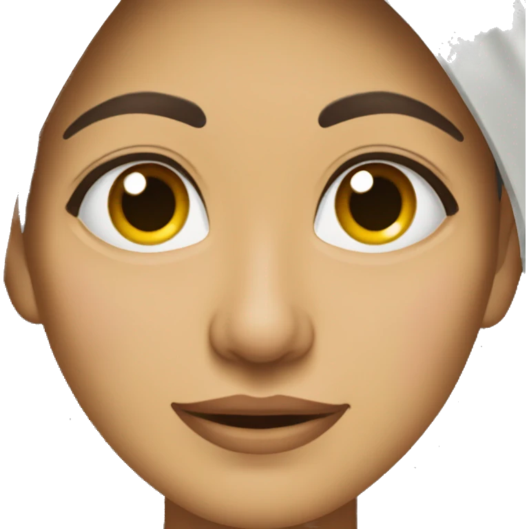 mujer morena con anteojos emoji