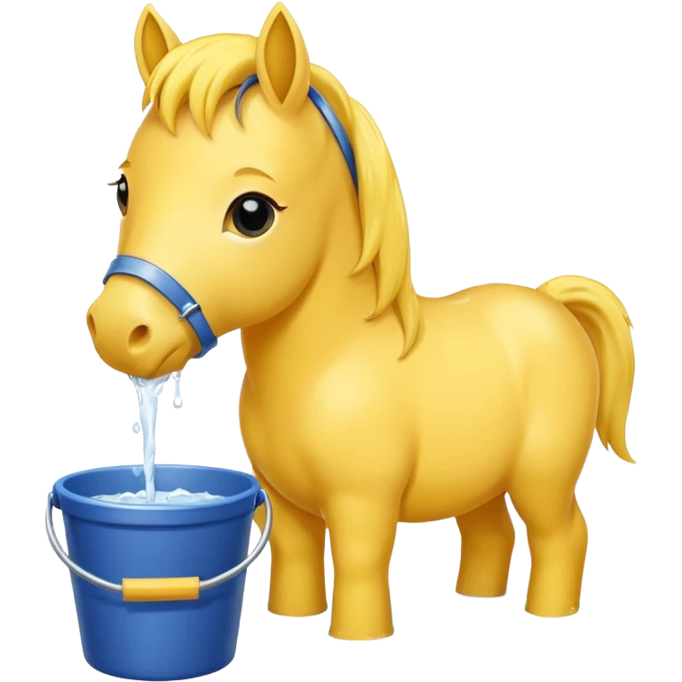 yellow pony drinking emoji