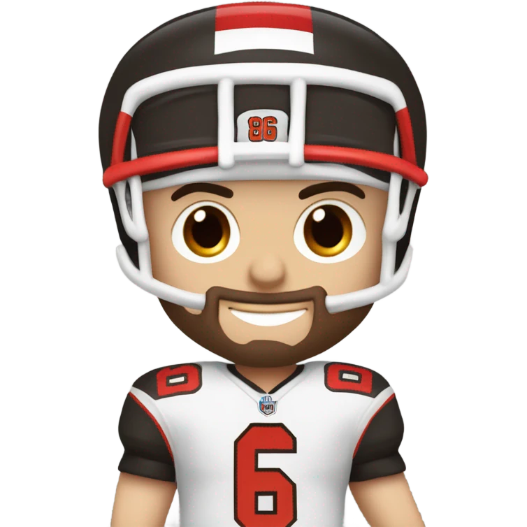  Baker Mayfield wearing number six Tampa Bay Buccaneers jersey emoji