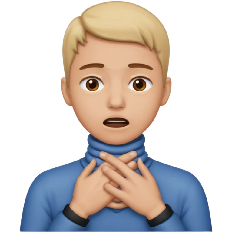 An emoji with hands around their neck choking themselves emoji