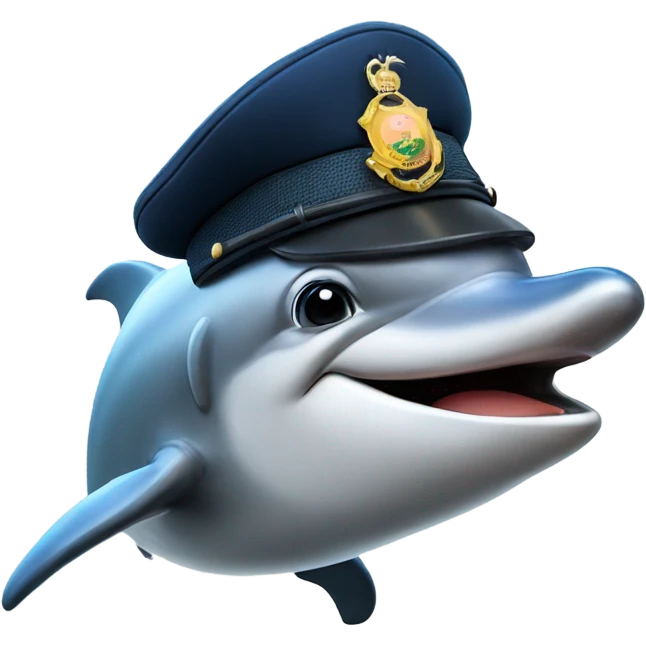 a dolphin who is both german and a police officer  emoji