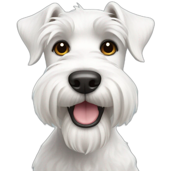 Cute White Schnauzer emoji