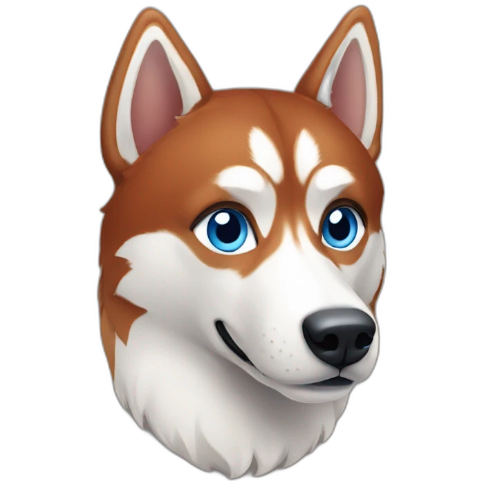 red husky with blue eyes emoji