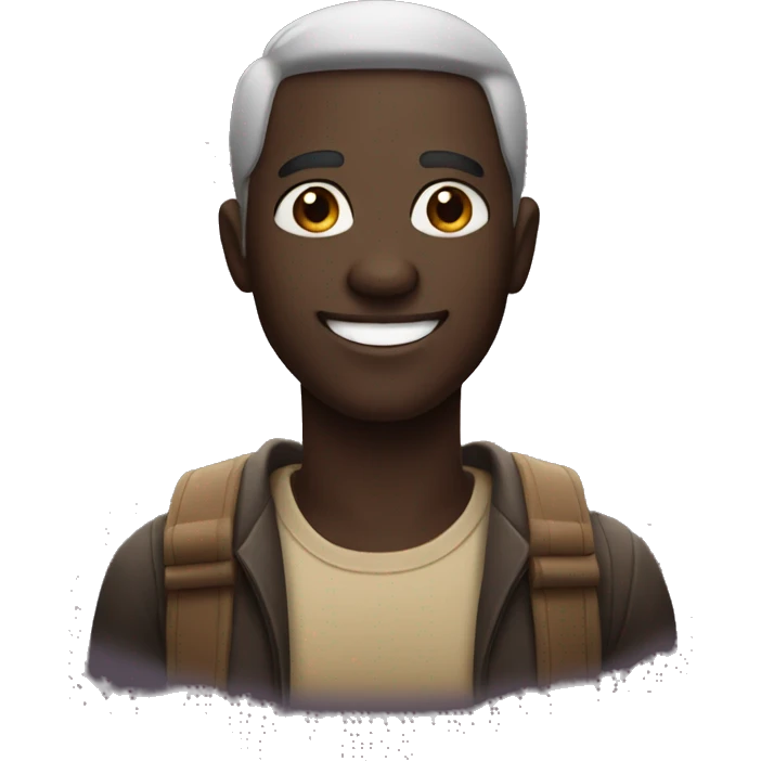 smiling dark-skinned male portrait emoji