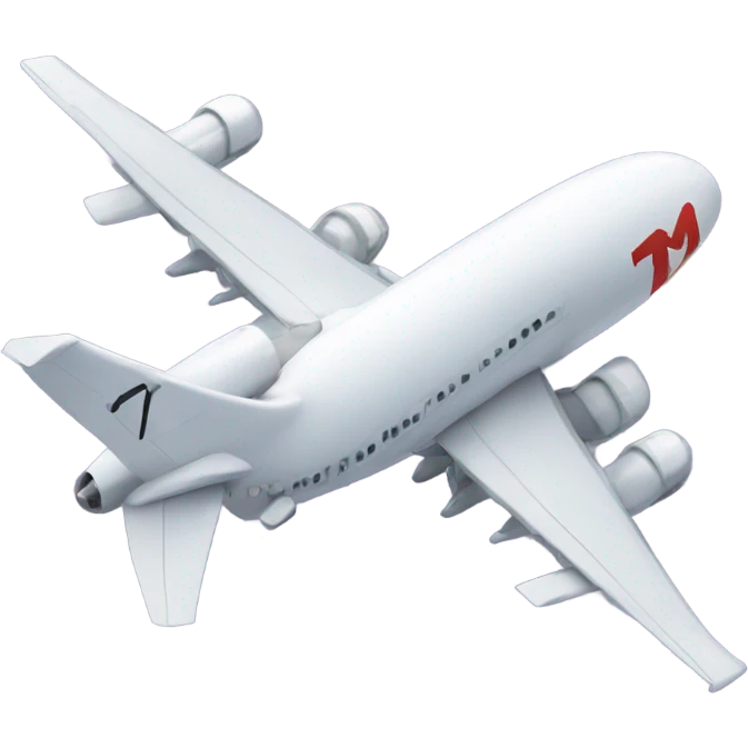 I need to have a cartoon airplane that says the letters "TWM" on it emoji