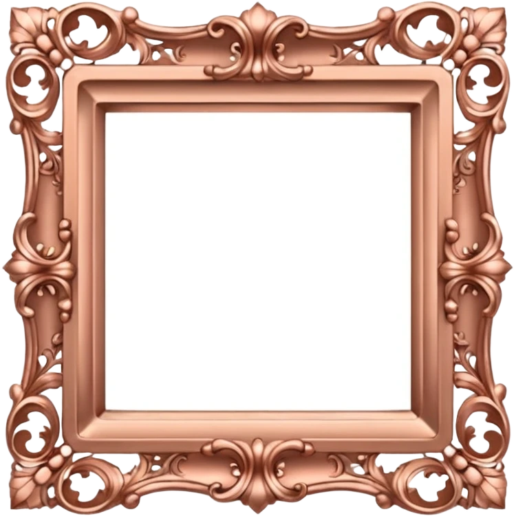 rose gold rococco square frame emoji