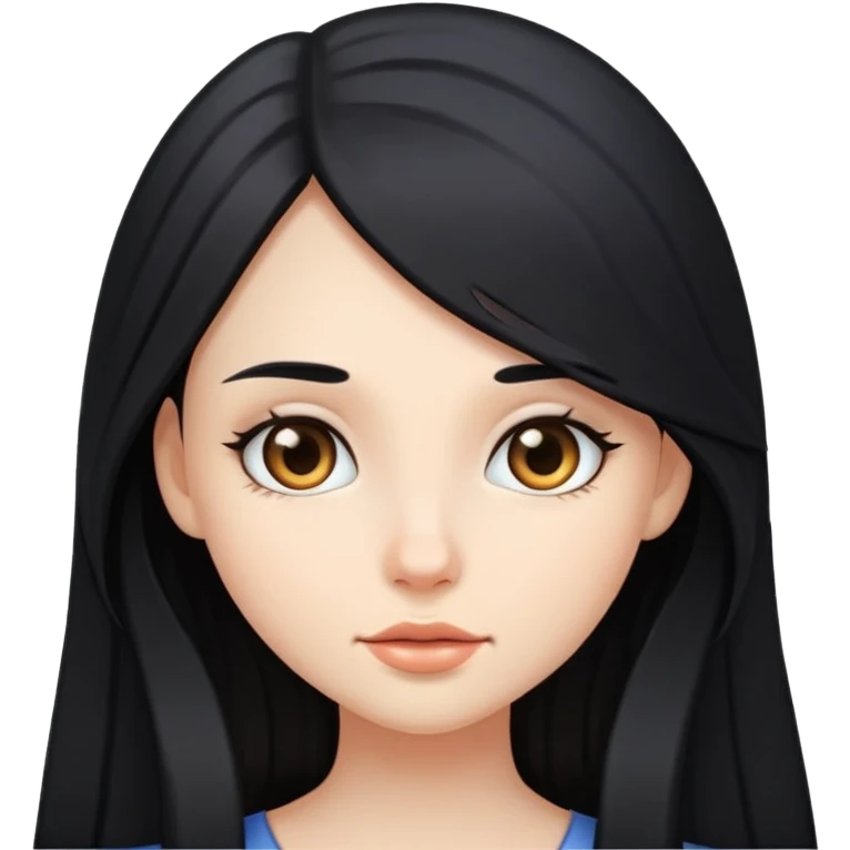 Девушка с длинными волосами чёрными emoji