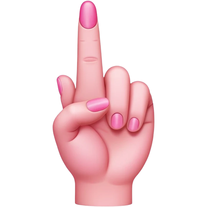 Pink middle finger emoji