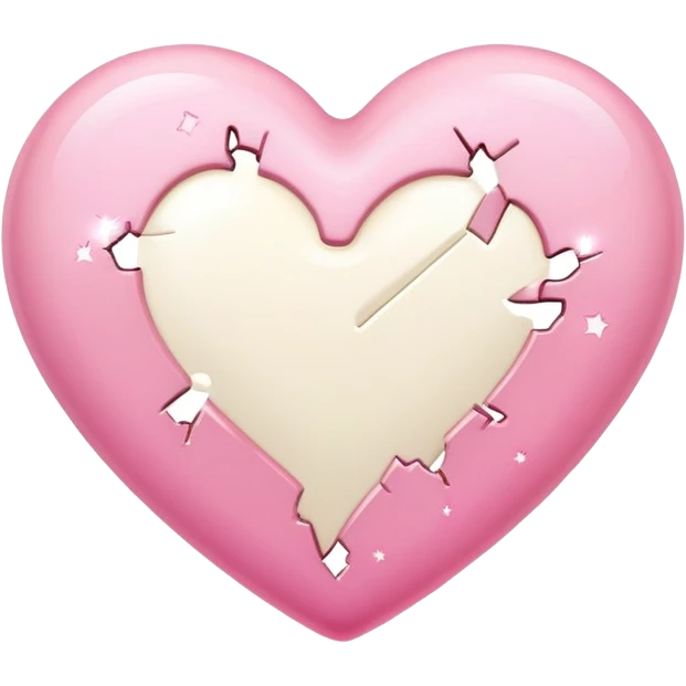 cream broken heart with sparkles  emoji